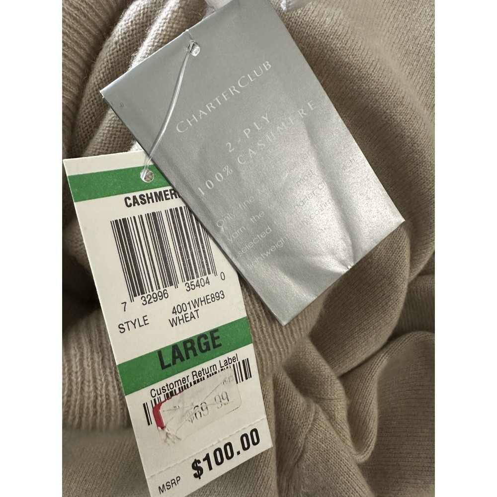 NWT Charter Club 100% Cashmere Turtleneck Sweater Women's Size Large *Flawed* - Picture 11 of 16